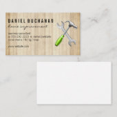 Carte De Visite Logo du marteau à clé | Panneaux en bois (Devant / Derrière)