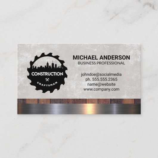 Carte De Visite Logo du marteau de scie | Générateur (Devant)