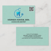 Carte De Visite Logo du médecin dentaire | QR (Devant / Derrière)
