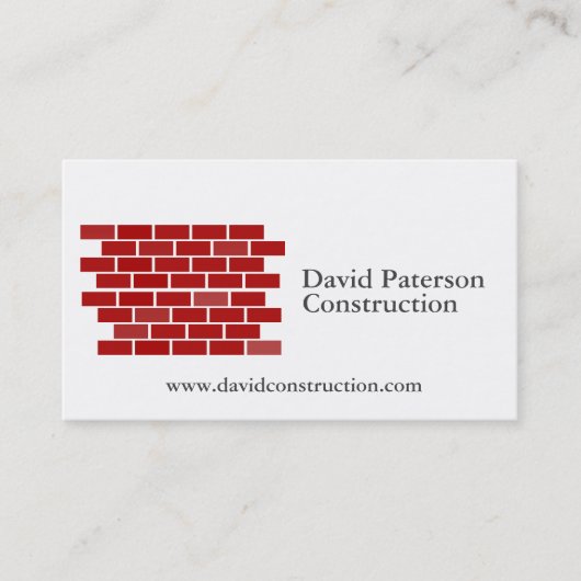 Carte De Visite Logo du menuisier de construction murale de brique (Devant)