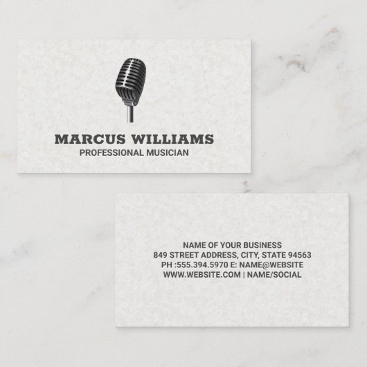 Carte De Visite Logo du microphone (Devant / Derrière)