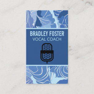 Carte De Visite Logo du microphone   Chanteur