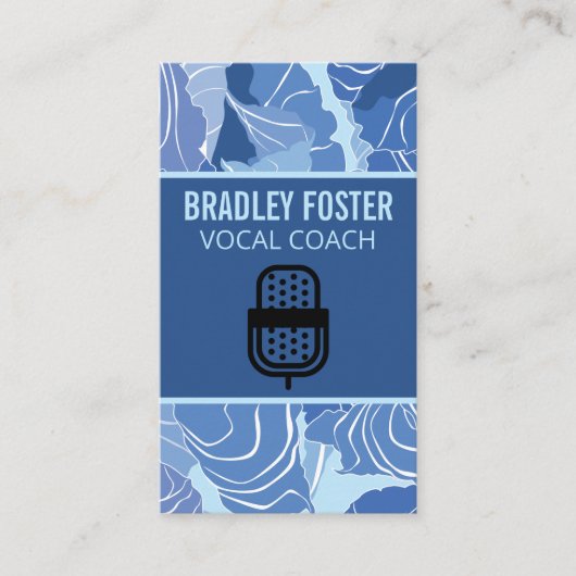 Carte De Visite Logo du microphone | Chanteur (Devant)