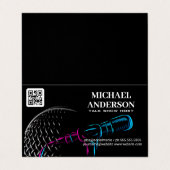Carte De Visite Logo du microphone | Podcast Vlogger (Extérieur déplié)