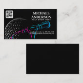 Carte De Visite Logo du microphone | Podcast Vlogger (Devant / Derrière)