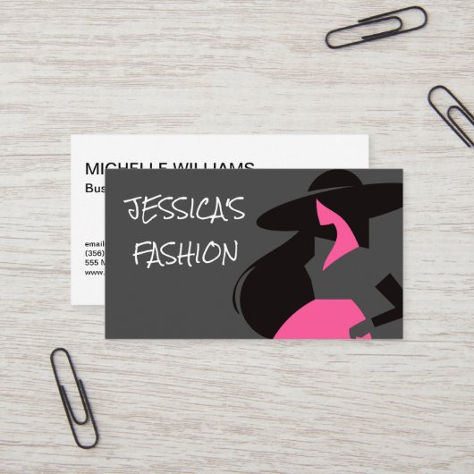 Carte De Visite Logo du modèle de mode (Devant/Arrière en situation)