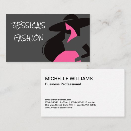 Carte De Visite Logo du modèle de mode (Devant / Derrière)