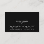 Carte De Visite Logo du nom d'or du Motif noir et blanc rétro (Dos)