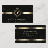 Carte De Visite Logo du notaire blason doré (Devant / Derrière)