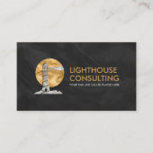 Carte De Visite Logo du phare - or et perle (Devant)