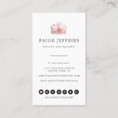 Carte De Visite Logo du photographe rose Gold (Dos)