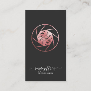 Carte De Visite Logo du photographe rose Gold
