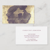 Carte De Visite logo du piano à éclaboussures bleu foncé (Devant / Derrière)