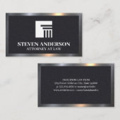 Carte De Visite Logo du pilier | Texture en cuir | Découpe métalli (Devant / Derrière)