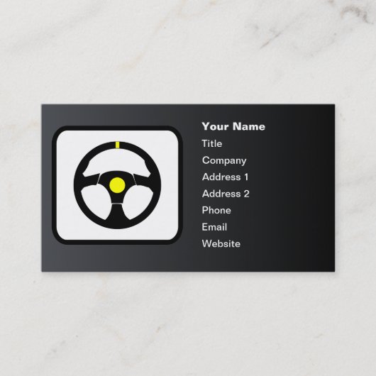 Carte De Visite Logo du pilote de course - Noir personnalisable (Devant)