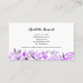 Carte De Visite Logo du planificateur d'événements d'aquarelle vio (Dos)