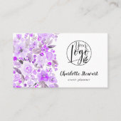 Carte De Visite Logo du planificateur d'événements d'aquarelle vio (Devant)