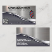 Carte De Visite Logo du pôle en barbre | Code QR | Épingle métalli (Devant / Derrière)