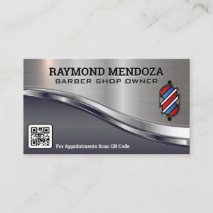 Carte De Visite Logo du pôle en barbre Code QR Épingle métalli