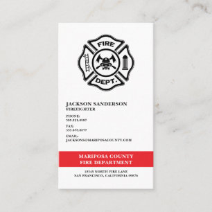Carte De Visite Logo du pompier du service des incendies personnal