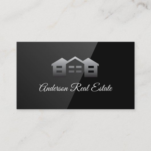 Carte De Visite Logo du quartier | Luminosité noire (Devant)