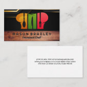 Carte De Visite Logo du restaurant Chef Casquette | Bois (Devant / Derrière)