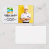Carte De Visite Logo du restaurant Dinnerware | Chef en uniforme (Devant / Derrière)
