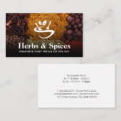 Carte De Visite Logo du restaurant | Herbes épices | Culinaire (Devant / Derrière)