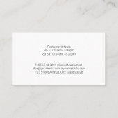 Carte De Visite Logo du restaurant | Herbes et épices sur cuillère (Dos)