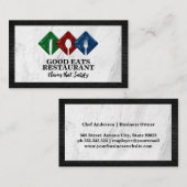 Carte De Visite Logo du restaurant Silverware | Marbre | Brick (Devant / Derrière)