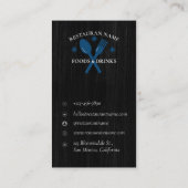 Carte De Visite Logo du restaurant texturé simple en bois Rustique (Dos)