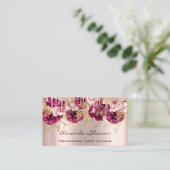 Carte De Visite Logo du Rose Mariage du gestionnaire d'événements  (Debout devant)