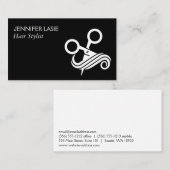Carte De Visite Logo du salon de coiffure de ciseaux (Devant / Derrière)