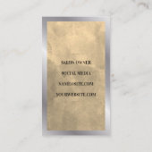 Carte De Visite Logo du salon de coiffure d'or | Ciseaux (Dos)