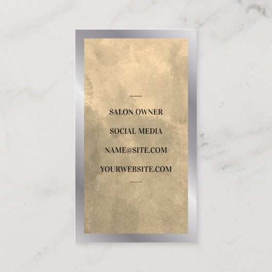 Carte De Visite Logo du salon de coiffure d'or | Ciseaux (Dos)