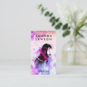 Carte De Visite Logo du salon de coiffure pour femmes | Aquarelle  (Debout devant)