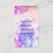 Carte De Visite Logo du salon de coiffure pour femmes | Aquarelle  (Dos)