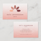 Carte De Visite Logo du salon de ongle Moderne Peach Rosy Manicuri (Devant / Derrière)