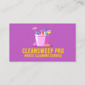 Carte De Visite Logo du service de ménage de maison rose professio (Devant)