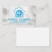Carte De Visite Logo du service de nettoyage de la maison | Éclats (Devant / Derrière)