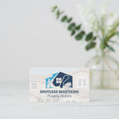 Carte De Visite Logo du service de nettoyage | Maisons (Debout devant)