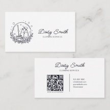 Logo du service de nettoyage minimaliste Code QR