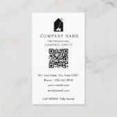 Carte De Visite Logo du service de nettoyage moderne Code QR blanc (Dos)