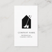 Carte De Visite Logo du service de nettoyage moderne Code QR blanc (Devant)