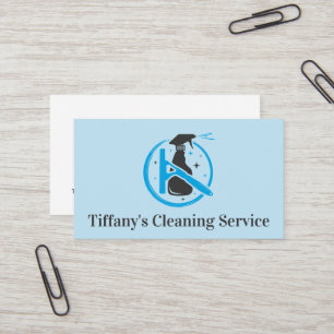 Carte De Visite Logo du service de nettoyage   Spray et Squeegee