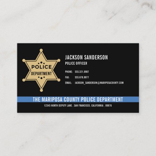 Carte De Visite Logo du service de police du Sheriff (Devant)