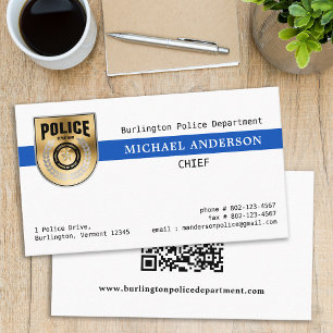 Carte De Visite Logo du service de police personnalisé Police