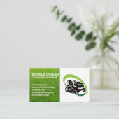 Carte De Visite Logo du service d'entretien de la pelouse | Véhicu (Debout devant)