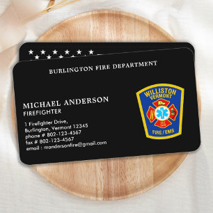 Carte De Visite Logo du service des incendies Red Line Firefighter
