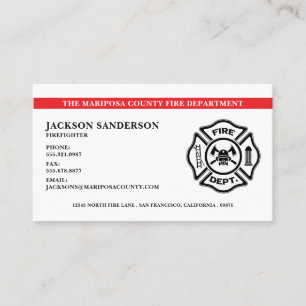 Carte De Visite Logo du service d'incendie de pompier personnalisa